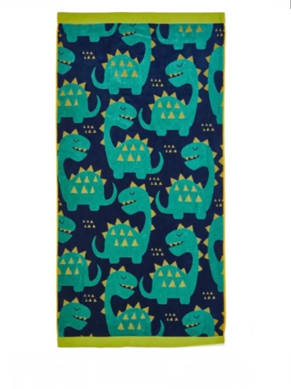 2 COUNT Kids Blue Green Yellow Dinosaur Dino Blue Beach Towels